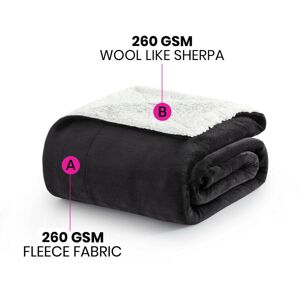 Imperial Rooms (Black, 200x240 cm) Soft Sherpa Throw Blanket for Sofa Bed Warm Fleece Imperial Rooms (Black, 200x240 cm) Soft Sherpa Throw Blanket for Sofa Bed Warm Fleece