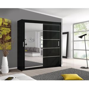 Olympia (Black, 203cm) Lyon Sliding Mirror Wardrobe in 5 size and 4 color Olympia (Black, 203cm) Lyon Sliding Mirror Wardrobe in 5 size and 4 color