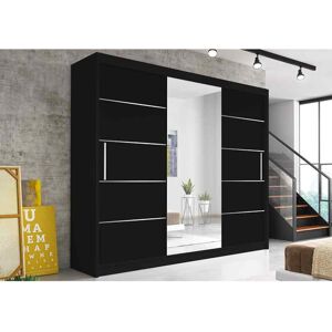 Olympia (Black, 250cm) Lyon Sliding Mirror Wardrobe in 5 size and 4 color Olympia (Black, 250cm) Lyon Sliding Mirror Wardrobe in 5 size and 4 color