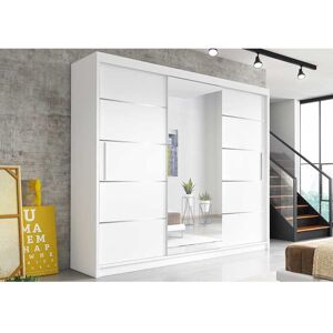 Olympia (White, 250cm) Lyon Sliding Mirror Wardrobe in 5 size and 4 color Olympia (White, 250cm) Lyon Sliding Mirror Wardrobe in 5 size and 4 color