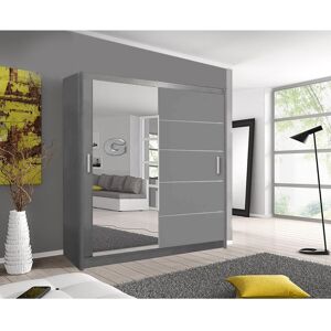 Olympia (Grey, 180cm) Lyon Sliding Mirror Wardrobe in 5 size and 4 color Olympia (Grey, 180cm) Lyon Sliding Mirror Wardrobe in 5 size and 4 color