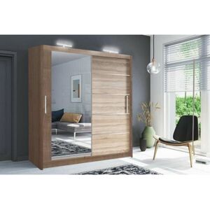 Olympia (Oak/Sonoma, 180cm) Lyon Sliding Mirror Wardrobe in 5 size and 4 color Olympia (Oak/Sonoma, 180cm) Lyon Sliding Mirror Wardrobe in 5 size and 4 color