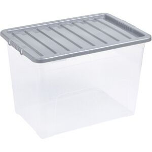 URBN Living (75L, Silver) 5 X Storage Boxes Stackable Container Lightweight URBN Living (75L, Silver) 5 X Storage Boxes Stackable Container Lightweight