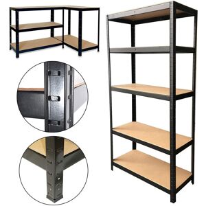 Lucn (Black 180cm x 90cm x 40cm ) Garage Shelving Units 5 Tier Metal Storage Racking Lucn (Black 180cm x 90cm x 40cm ) Garage Shelving Units 5 Tier Metal Storage Racking