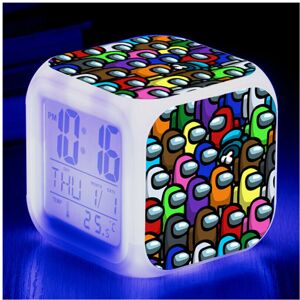 Unbranded (#6) Among Us Game Cube LED Alarm Clock Digital 7 Color Change Night Light Kid G Unbranded (#6) Among Us Game Cube LED Alarm Clock Digital 7 Color Change Night Light Kid G