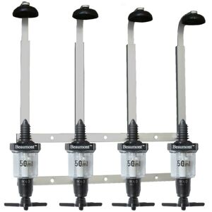 Beaumont 4 x 50ml Solo Bar Optic Spirit Measures & 4 Wall-Mounted Brackets for 70cl/1L Bo Beaumont 4 x 50ml Solo Bar Optic Spirit Measures & 4 Wall-Mounted Brackets for 70cl/1L Bo
