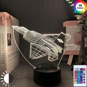 Unbranded Lockheed Martin F-22 Raptor 3D Illusion Night Light - LED Color-Changing Kids La Unbranded Lockheed Martin F-22 Raptor 3D Illusion Night Light - LED Color-Changing Kids La