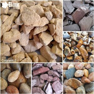 Elixir Garden Supplies (Cotswold, 10kg) Decorative Stone Coloured Pebbles Cobbles Slate Gravel Chipping Elixir Garden Supplies (Cotswold, 10kg) Decorative Stone Coloured Pebbles Cobbles Slate Gravel Chipping
