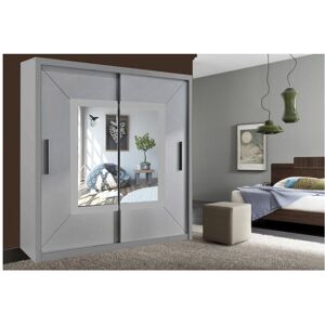 Arthauss (Grey, 203cm) Venice Sliding Door Mirror Wardrobe with LED Arthauss (Grey, 203cm) Venice Sliding Door Mirror Wardrobe with LED