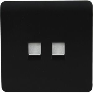 Trendi Switch Trendi Artistic Modern Tactile 2 Gang Telephone Socket Matt Black Trendi Switch Trendi Artistic Modern Tactile 2 Gang Telephone Socket Matt Black