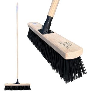 The Dustpan & Brush Store Newman & Cole Outdoor Broom - 18inch Stiff Brush w/ Long Wooden Handle The Dustpan & Brush Store Newman & Cole Outdoor Broom - 18inch Stiff Brush w/ Long Wooden Handle