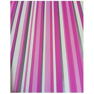 DEBONA Stripe Wallpaper Stripey Striped Metallic Silver Pink White Bold Washable DEBONA Stripe Wallpaper Stripey Striped Metallic Silver Pink White Bold Washable