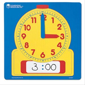 Learning Resources Write & Wipe Demonstration Clock, Easy-to-Read, 12" Square Cl Learning Resources Write & Wipe Demonstration Clock, Easy-to-Read, 12" Square Cl