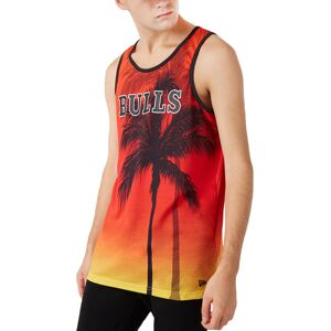 (L, Red) New Era Mens Chicago Bulls Summer City Print Round Neck Tank Vest Top - (L, Red) New Era Mens Chicago Bulls Summer City Print Round Neck Tank Vest Top -