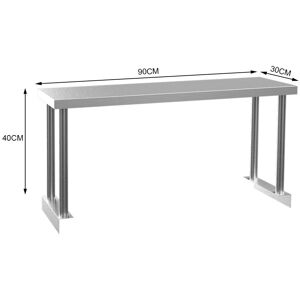 Living And Home (90*30*40cm) Single/Double Tier Over Shelf Prep Table Stainless Steel Top Oversh Living And Home (90*30*40cm) Single/Double Tier Over Shelf Prep Table Stainless Steel Top Oversh
