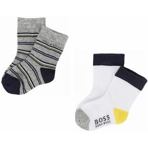 (UK 8-8.5 / EU 25-26) Hugo Boss Baby's J00080 M01 Two Pair Pack Socks Grey White (UK 8-8.5 / EU 25-26) Hugo Boss Baby's J00080 M01 Two Pair Pack Socks Grey White