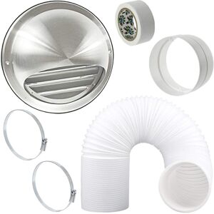 SPARES2GO UNIVERSAL Bull Nose Wall Outlet Kit & Extension Hose for Vented Tumble Dryer Air SPARES2GO UNIVERSAL Bull Nose Wall Outlet Kit & Extension Hose for Vented Tumble Dryer Air