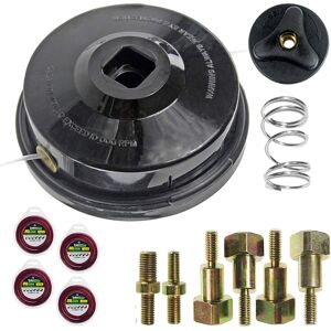 SPARES2GO UNIVERSAL Dual Line Manual Feed Head with Bolts + 4 x 15m Refill for Strimmer/Tr SPARES2GO UNIVERSAL Dual Line Manual Feed Head with Bolts + 4 x 15m Refill for Strimmer/Tr