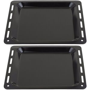 SPARES2GO Baking Tray Enamelled Pan for Amica Oven Cooker (448mm x 360mm x 25mm, Pack of 2 SPARES2GO Baking Tray Enamelled Pan for Amica Oven Cooker (448mm x 360mm x 25mm, Pack of 2