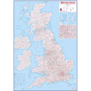 Maps International Large British Isles Postcode Map (Paper) Maps International Large British Isles Postcode Map (Paper)