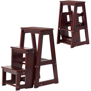 Gymax 3 Tier Step Stool Wood Indoor Foldable ladder Multifunctional Gymax 3 Tier Step Stool Wood Indoor Foldable ladder Multifunctional