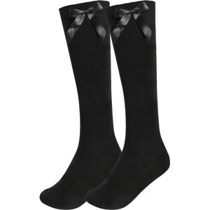 Unbranded (Black, 4-7) Girls Knee School Sock Plain Satin Bow Sock 3 Pack Unbranded (Black, 4-7) Girls Knee School Sock Plain Satin Bow Sock 3 Pack