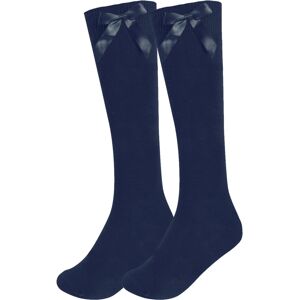 Unbranded (Blue, 12.5-3.5) Girls Knee School Sock Plain Satin Bow Sock 3 Pack Unbranded (Blue, 12.5-3.5) Girls Knee School Sock Plain Satin Bow Sock 3 Pack