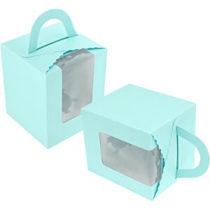 Unbranded 20pcs Blue Cupcake Cake Boxes Muffin Cake Boxes with Pvc Window Replace Unbranded 20pcs Blue Cupcake Cake Boxes Muffin Cake Boxes with Pvc Window Replace