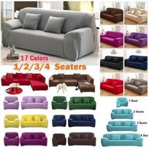 Unbranded (3 Seaters, Grey) High Quality 17 Solid Colors Slipcovers Home & Living Sofa Cov Unbranded (3 Seaters, Grey) High Quality 17 Solid Colors Slipcovers Home & Living Sofa Cov