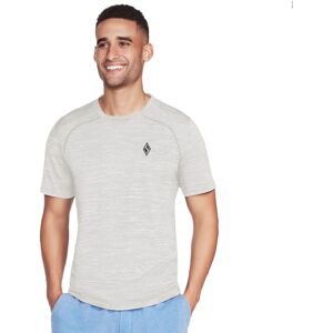 (S, Alloy/White) Skechers Mens On The Road Heathered Jersey Technical Crew Neck (S, Alloy/White) Skechers Mens On The Road Heathered Jersey Technical Crew Neck