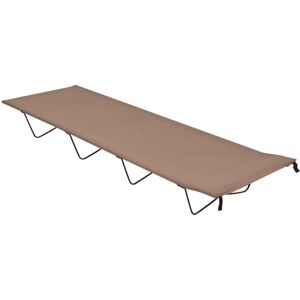 vidaXL Camping Bed 180x60x19 cm Oxford Fabric and Steel Taupe - Camping Bed vidaXL Camping Bed 180x60x19 cm Oxford Fabric and Steel Taupe - Camping Bed