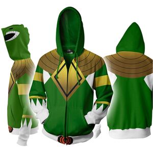 Unbranded (Green, Tag 2XL=US L) Mighty Morphin Power Rangers Cosplay 3D Printing Hoodie Unbranded (Green, Tag 2XL=US L) Mighty Morphin Power Rangers Cosplay 3D Printing Hoodie