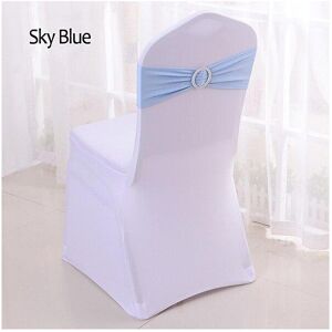 Unbranded (Sky Blue, 50pcs) 50pcs Tretch Lycra Spandex Chair Bands With Buckle Slider For Unbranded (Sky Blue, 50pcs) 50pcs Tretch Lycra Spandex Chair Bands With Buckle Slider For