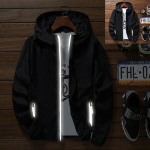 Unbranded (Black, M) Men's Luminous Zip Jacket Hoodie Sports Jacket Top Unbranded (Black, M) Men's Luminous Zip Jacket Hoodie Sports Jacket Top