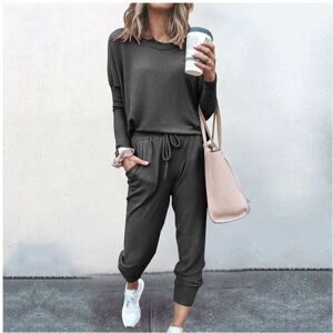 Unbranded (DarkGray, M) 2-piece women's solid color sportswear suit hoodie pants Unbranded (DarkGray, M) 2-piece women's solid color sportswear suit hoodie pants