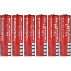 Jardiboutique 6Pcs Genuine 18650 3.7V 6800mAh Red Rechargeable Li-ion Battery Batteries Jardiboutique 6Pcs Genuine 18650 3.7V 6800mAh Red Rechargeable Li-ion Battery Batteries