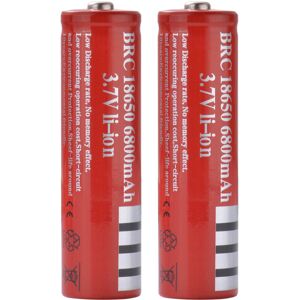 Jardiboutique 2Pcs Genuine 18650 3.7V 6800mAh Red Rechargeable Li-ion Battery Batteries Jardiboutique 2Pcs Genuine 18650 3.7V 6800mAh Red Rechargeable Li-ion Battery Batteries