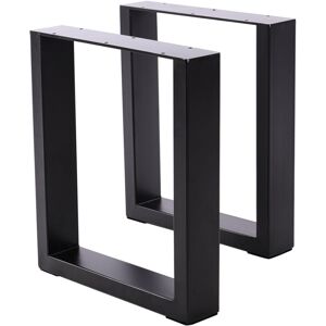 Living And Home Set of 2 Black Rectangular Metal Furniture Legs Table Legs W 35 cm x H 40 cm Living And Home Set of 2 Black Rectangular Metal Furniture Legs Table Legs W 35 cm x H 40 cm