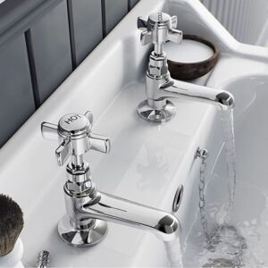 NES Home Edwardian Hot & Cold Twin Basin Taps Chrome NES Home Edwardian Hot & Cold Twin Basin Taps Chrome