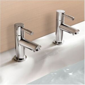 NES Home Marc Twin Hot & Cold Basin Taps Chrome NES Home Marc Twin Hot & Cold Basin Taps Chrome