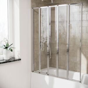 NES Home Parga 5 Fold Folding Bath Shower Glass Door Screen Panel NES Home Parga 5 Fold Folding Bath Shower Glass Door Screen Panel