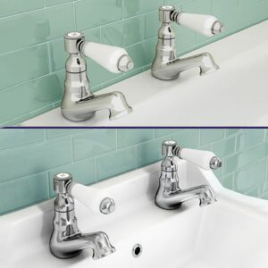 NES Home Trafford Bathroom Twin Basin & Bath Taps Chrome NES Home Trafford Bathroom Twin Basin & Bath Taps Chrome