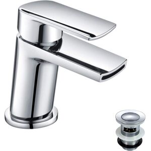 NES Home Wilpa Bathroom Waterfall Basin Mixer Tap & Waste Chrome NES Home Wilpa Bathroom Waterfall Basin Mixer Tap & Waste Chrome