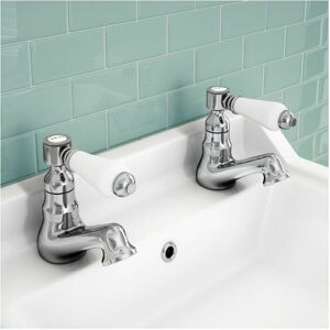 NES Home Imperior Traditional Bathroom Hot & Cold Twin Basin Taps NES Home Imperior Traditional Bathroom Hot & Cold Twin Basin Taps