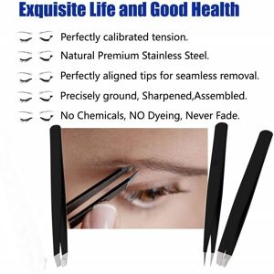 SS INSTRUMENTX Eyebrow Tweezers, 3 Piece Professional Stainless Steel Precision Tweezers for Ey SS INSTRUMENTX Eyebrow Tweezers, 3 Piece Professional Stainless Steel Precision Tweezers for Ey