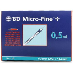 BD MicroFine (Pack of 3) 3-4-5x BD Micro-Fine 0.5ml Syringe 0.33mm (29G) x 12.7mm Box of 100 BD MicroFine (Pack of 3) 3-4-5x BD Micro-Fine 0.5ml Syringe 0.33mm (29G) x 12.7mm Box of 100