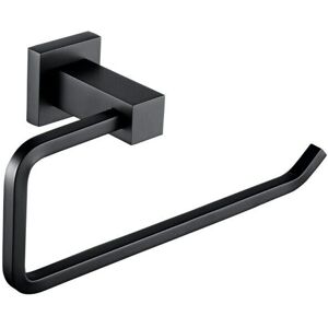 NES Home Matte Black Square Wall Mounted Bathroom Towel Holder Ring NES Home Matte Black Square Wall Mounted Bathroom Towel Holder Ring