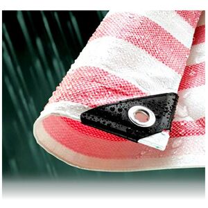 Gardeners Dream (3.5M x 5.5M) Red Striped Waterproof Tarpaulin Sheet Tarp Cover With Eyelets Gardeners Dream (3.5M x 5.5M) Red Striped Waterproof Tarpaulin Sheet Tarp Cover With Eyelets