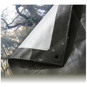 Gardeners Dream (1.2M x 1.8M) Black/Silver Heavy Waterproof Tarpaulin Sheet Tarp Cover With Eyel Gardeners Dream (1.2M x 1.8M) Black/Silver Heavy Waterproof Tarpaulin Sheet Tarp Cover With Eyel