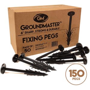 Gardeners Dream (150) Groundmaster Heavy Duty 6" Pegs Weed Control Membrane Fabric Fixing Anchor Gardeners Dream (150) Groundmaster Heavy Duty 6" Pegs Weed Control Membrane Fabric Fixing Anchor
